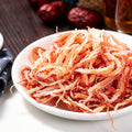 Shredded dried squid in a white bowl (2)